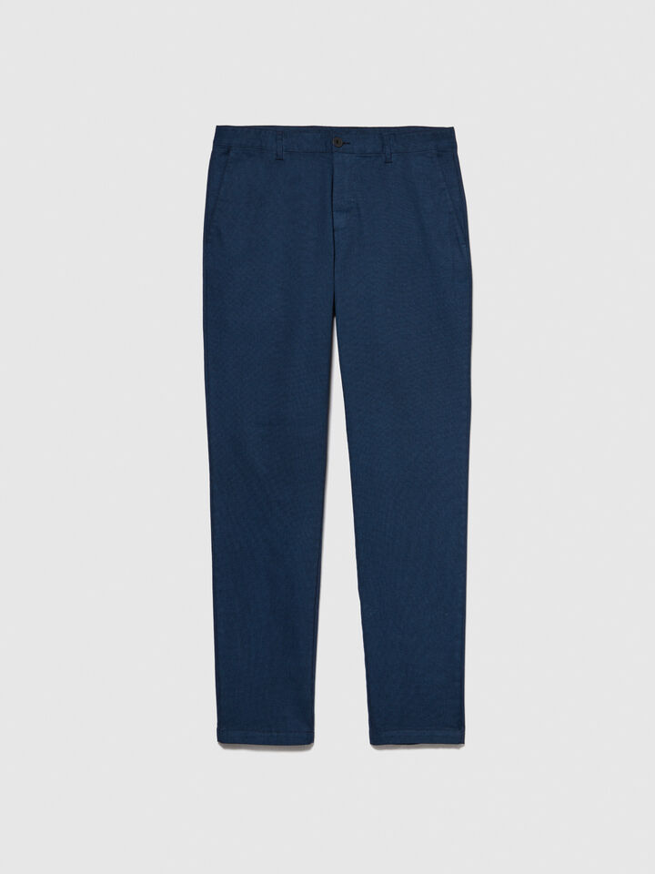 Printed chinos - men's chino trousers - Dark Blue | Sisley image number 6